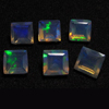 6x6 mm - Square Princess Cut - AAAAAAAAA - Ethiopian Welo Opal Super Sparkle Awesome Blue Transparent Amazing Fire - 5 pcs